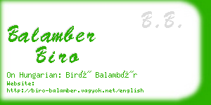 balamber biro business card